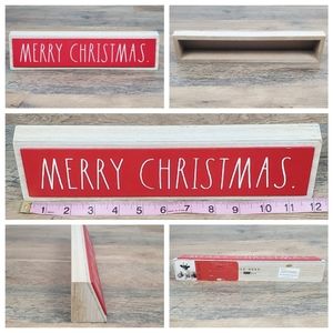 RAE DUNN "Merry Christmas" 12" Wooden Sign NWT